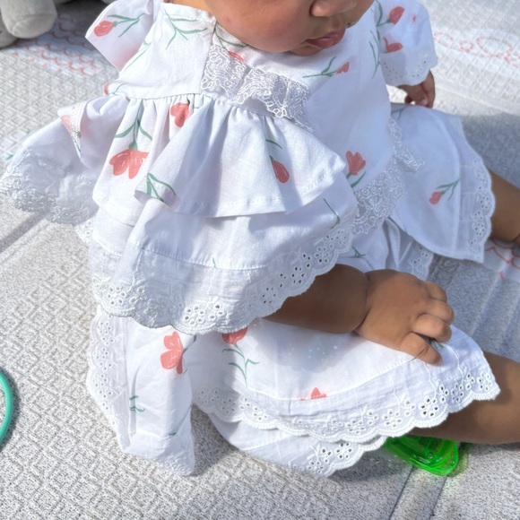 Petite Maison Kids Tulip Cotton Blouse and Shorts Set - Picture 1 of 5